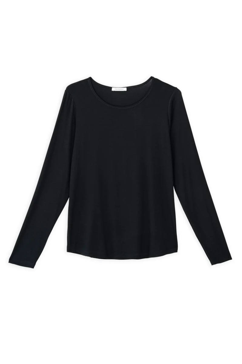 Philosophy Lyocell Jersey Round Neck Top BL12026 Μαύρο