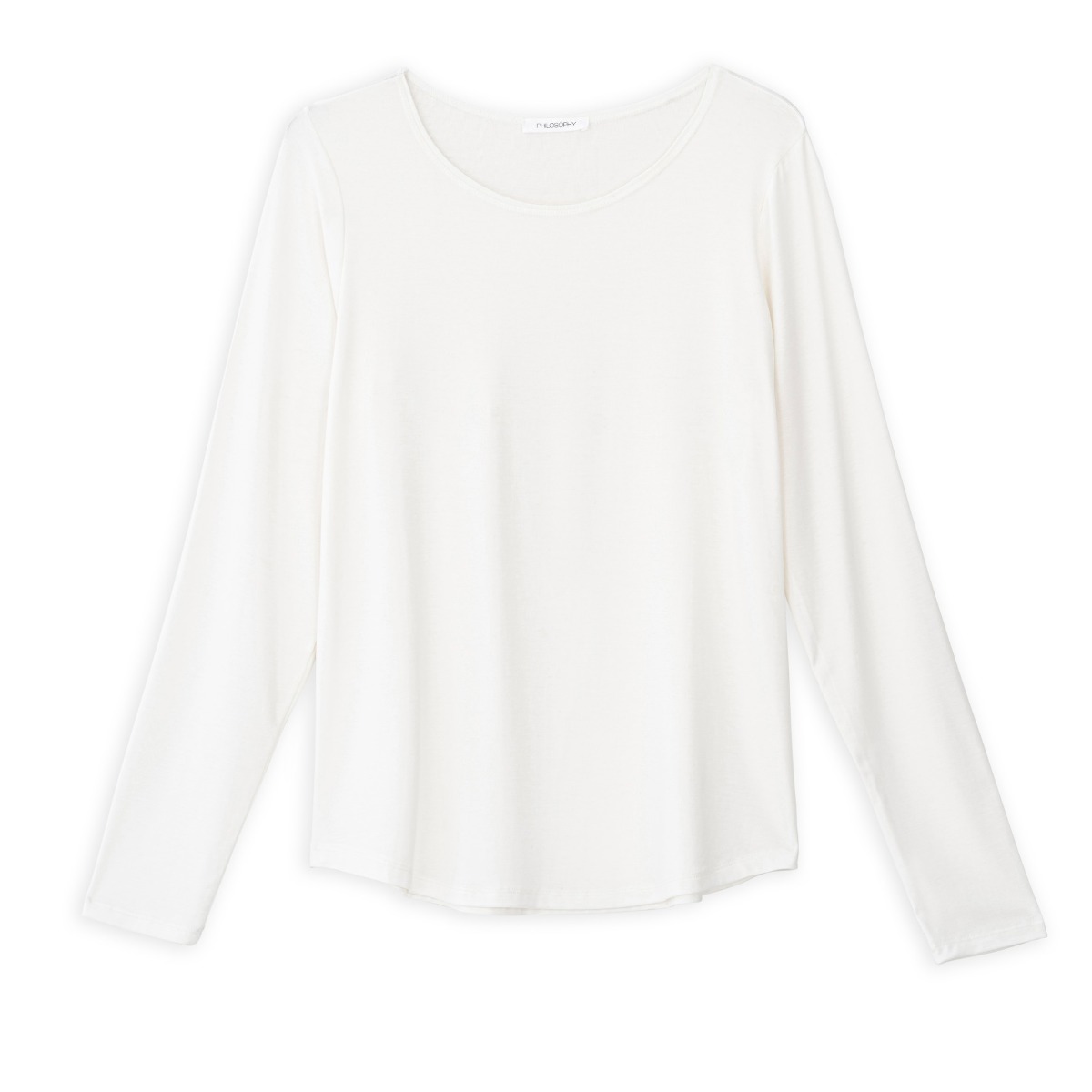 Philosophy Lyocell Jersey Round Neck Top BL12026 Λευκό