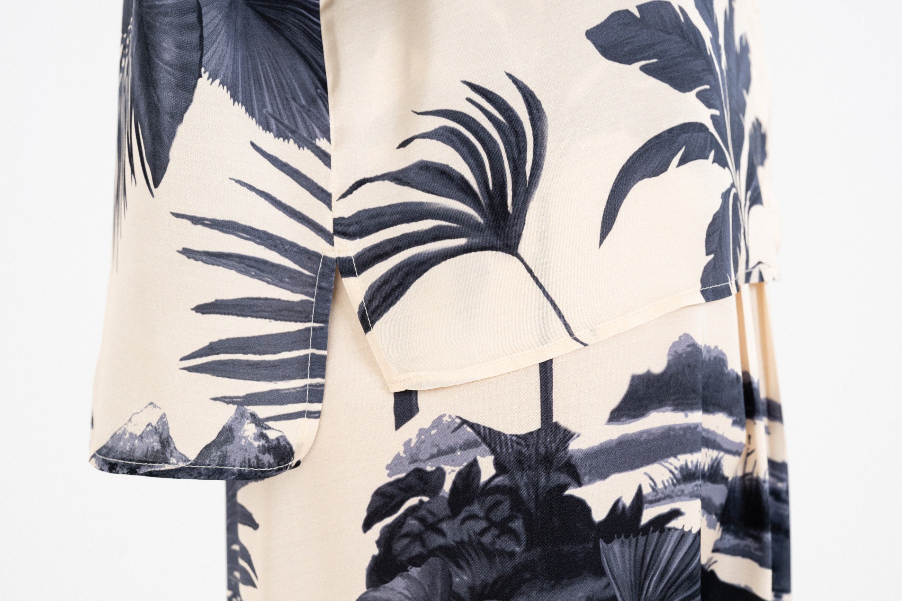 Philosophy Satin Print Shirt SH77271 Μπλέ