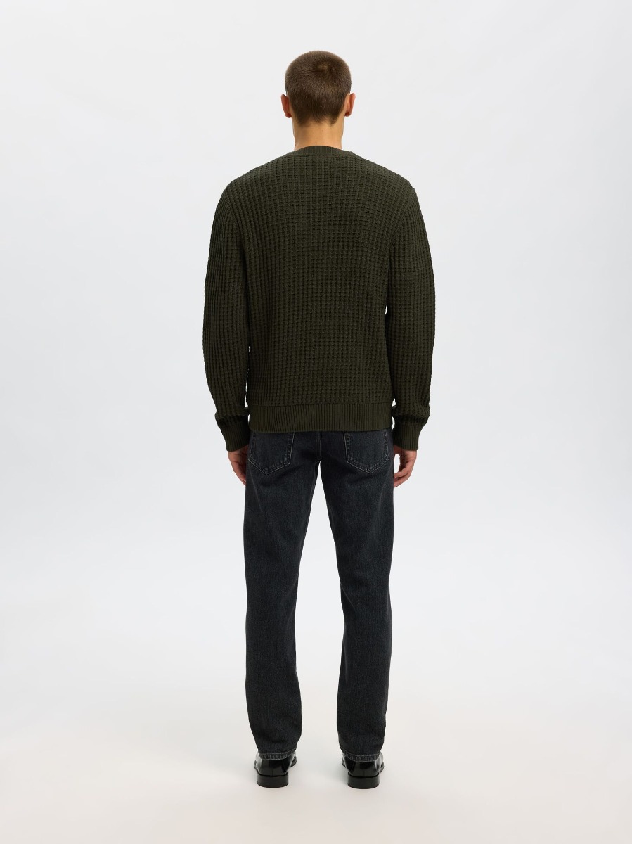 Selected Tom Ανδρική Structure V-Neck Ζακέτα 16099887 Χακί