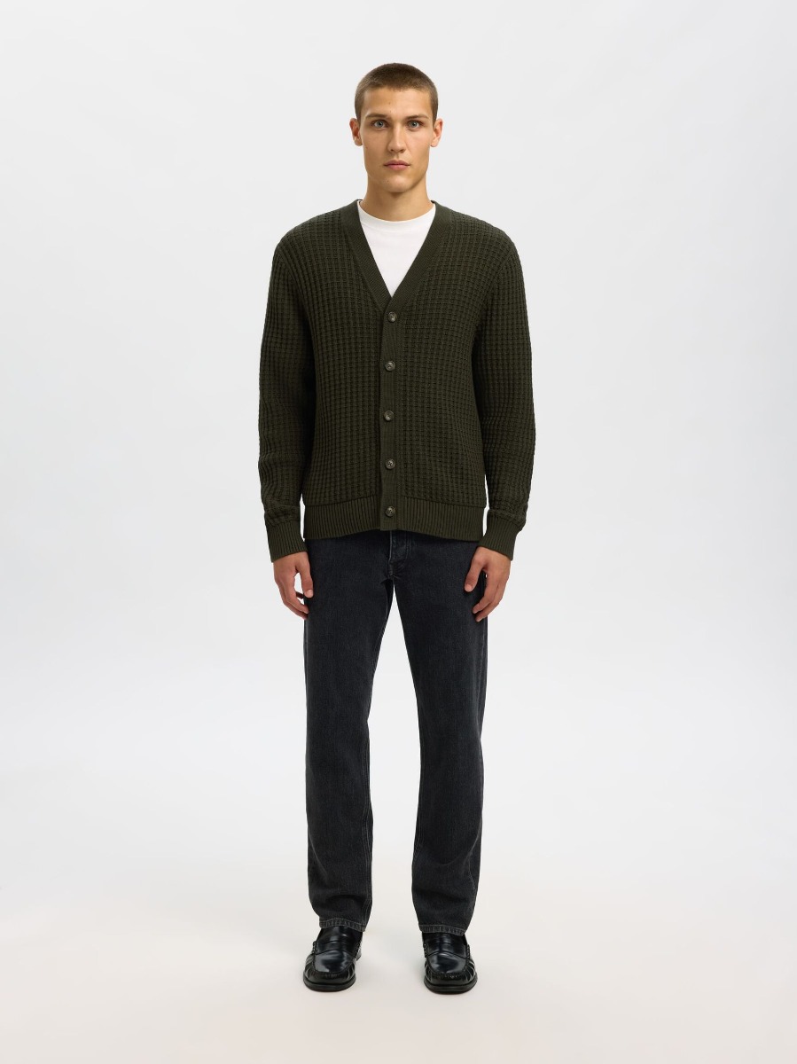 Selected Tom Ανδρική Structure V-Neck Ζακέτα 16099887 Χακί