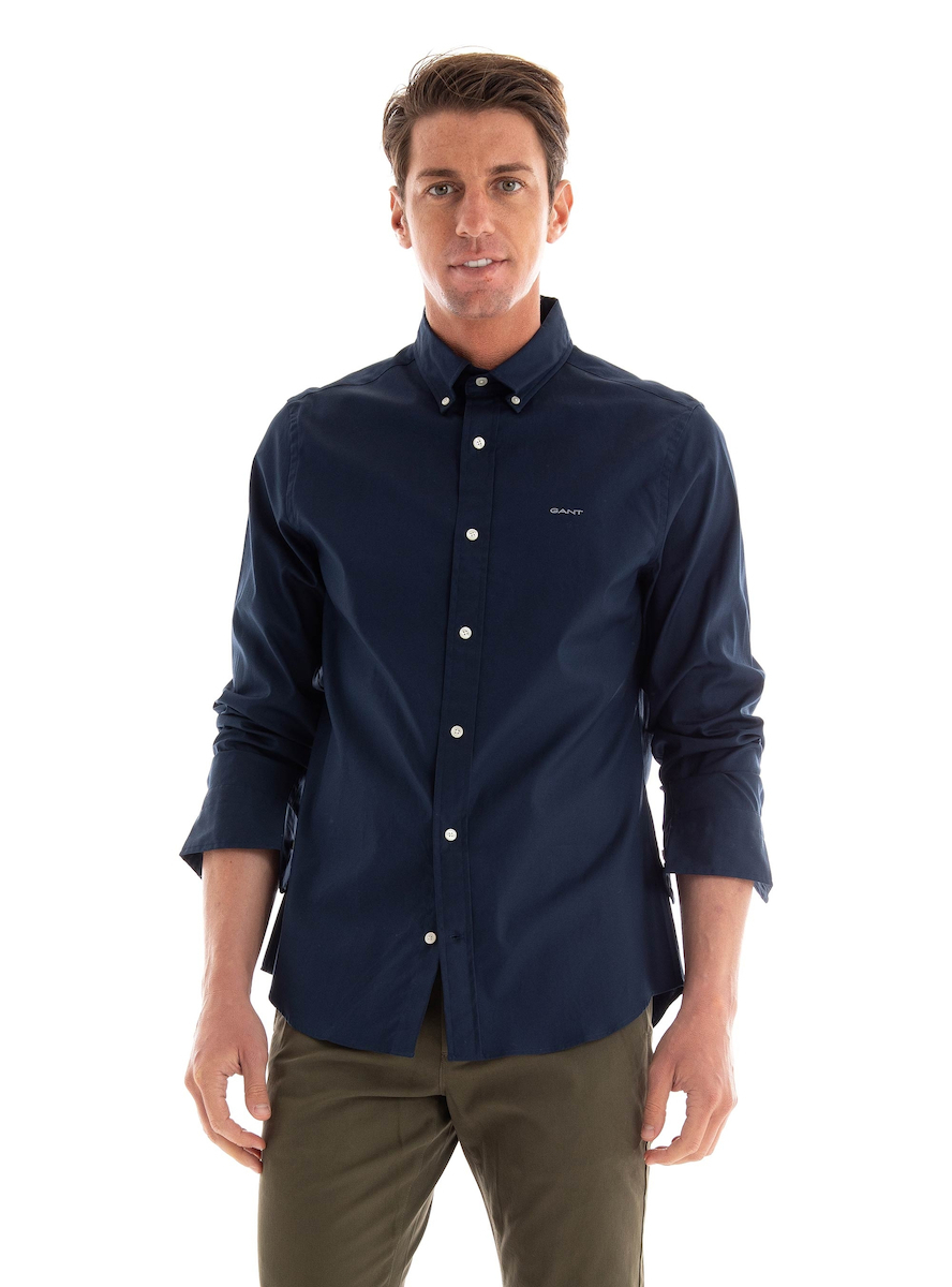 Gant Aνδρικό Slim Pinpoint Oxford Shirt 3000302 Σκούρο Μπλέ