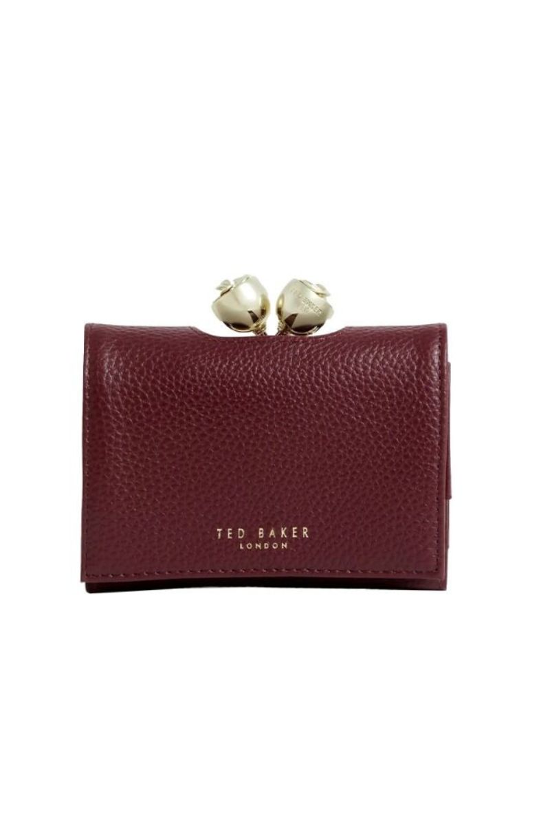 Ted Baker ROOSA Rose Detail Small Leather Bobble Purse 283899 Μαύρο