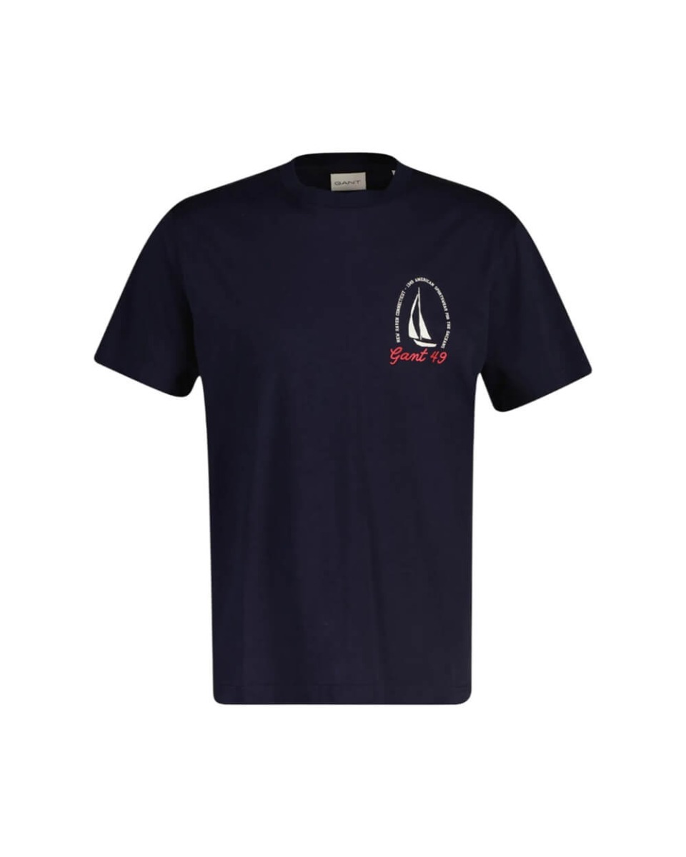 Gant Ανδρικό Graphic Κοντομάνικο T-Shirt 2003404 Μπλέ