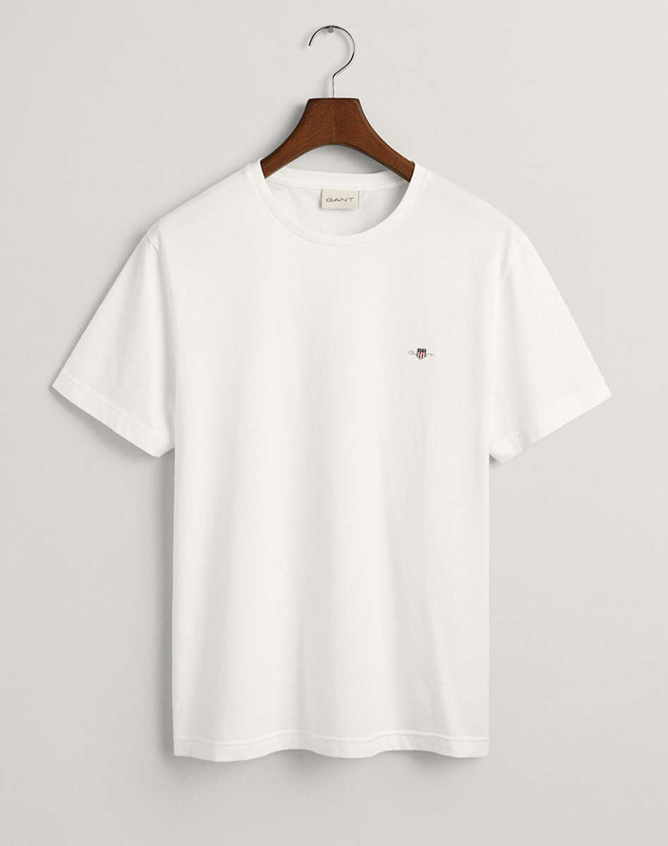 Gant Ανδρικό Reg Shield Κοντομάνικο T-Shirt 2003184 Λευκό
