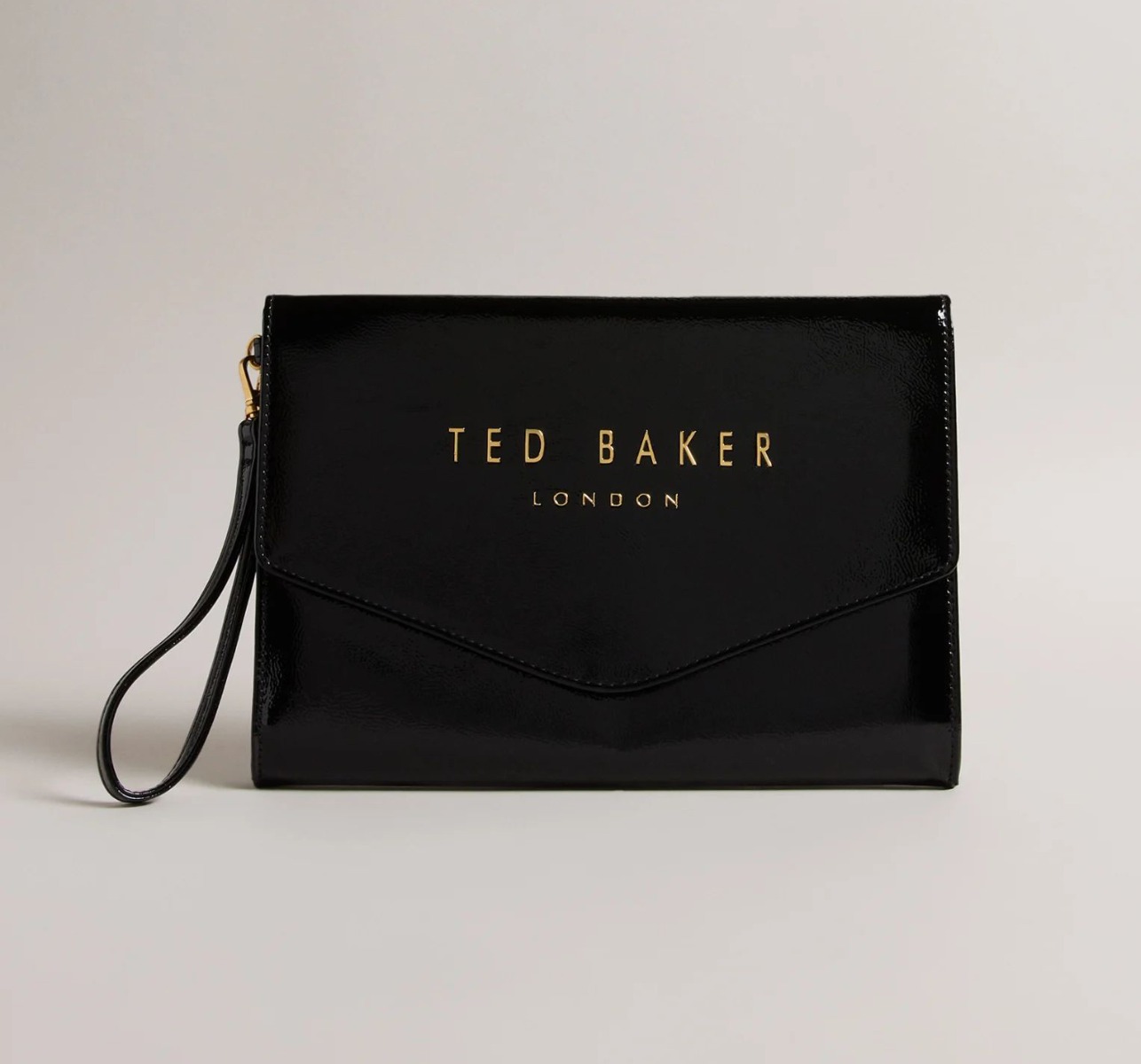 Ted Baker CRINKIE Faux Leather Crinkle Icon Clutch 272143 Μαύρο φωτογραφία