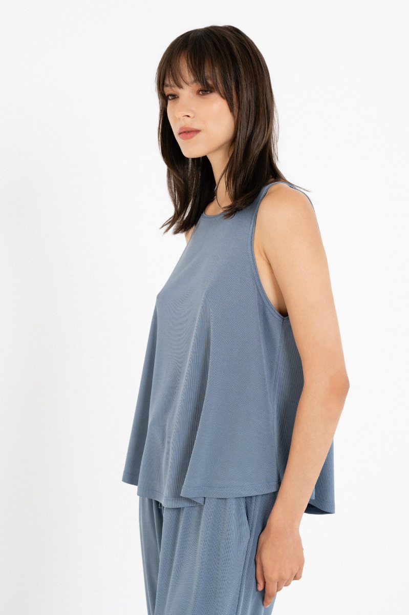 Philosophy Rib Halter Neck Top BL11926 Μπλέ