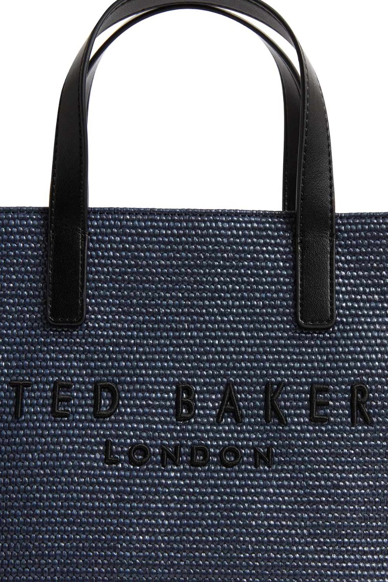 Ted Baker Paolina Faux Raffia Small Icon Bag 284037 Σκούρο Μπλέ φωτογραφία