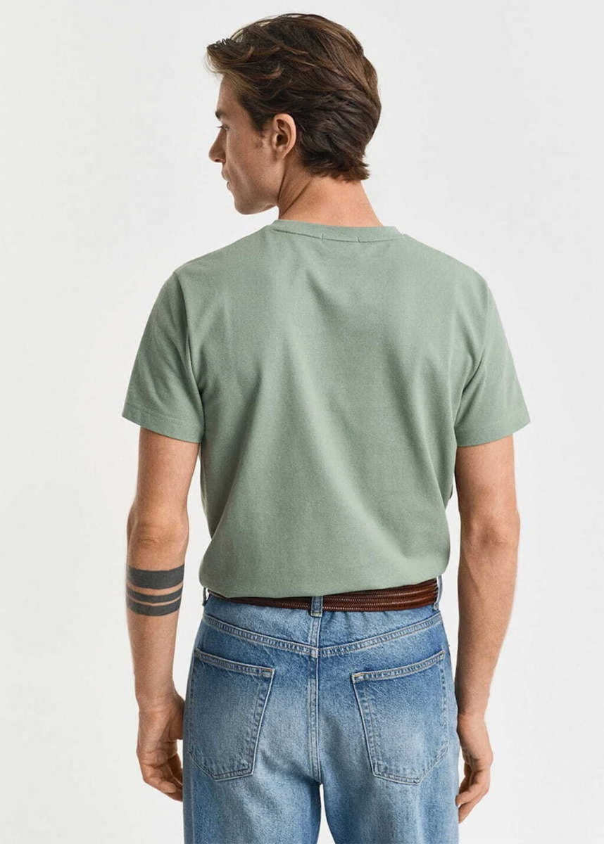 Gant Ανδρικό Pique Slim Fit Κοντομάνικο T-Shirt 2013033 Πράσινο