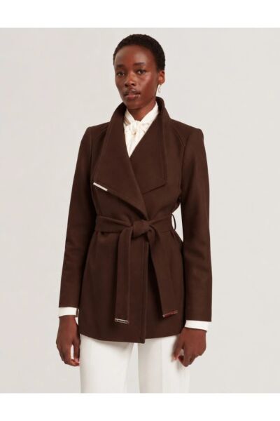 Ted Baker Rosess Short Belted Wool Wrap Coat 400308 