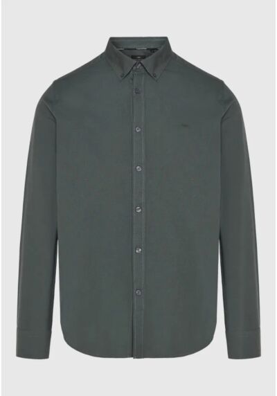 Funky Buddha Ανδρικό basic πουκάμισo από βαμβάκι με γιακά button-down FBM014-002-05