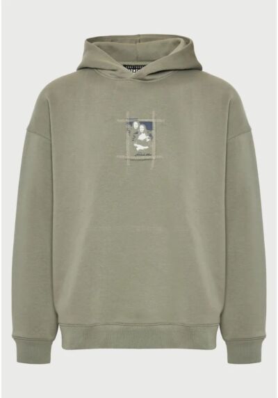 Funky Buddha Φούτερ relaxed fit με κουκούλα Mona Lisa - FUNKY BUDDHA x apoh London FBU014-601-06