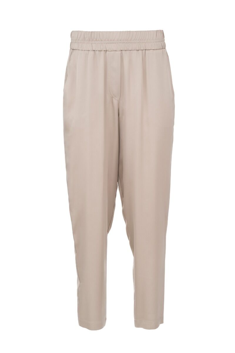 Philosophy Satin Ecovero Jogger Pants TR44491 Μπέζ