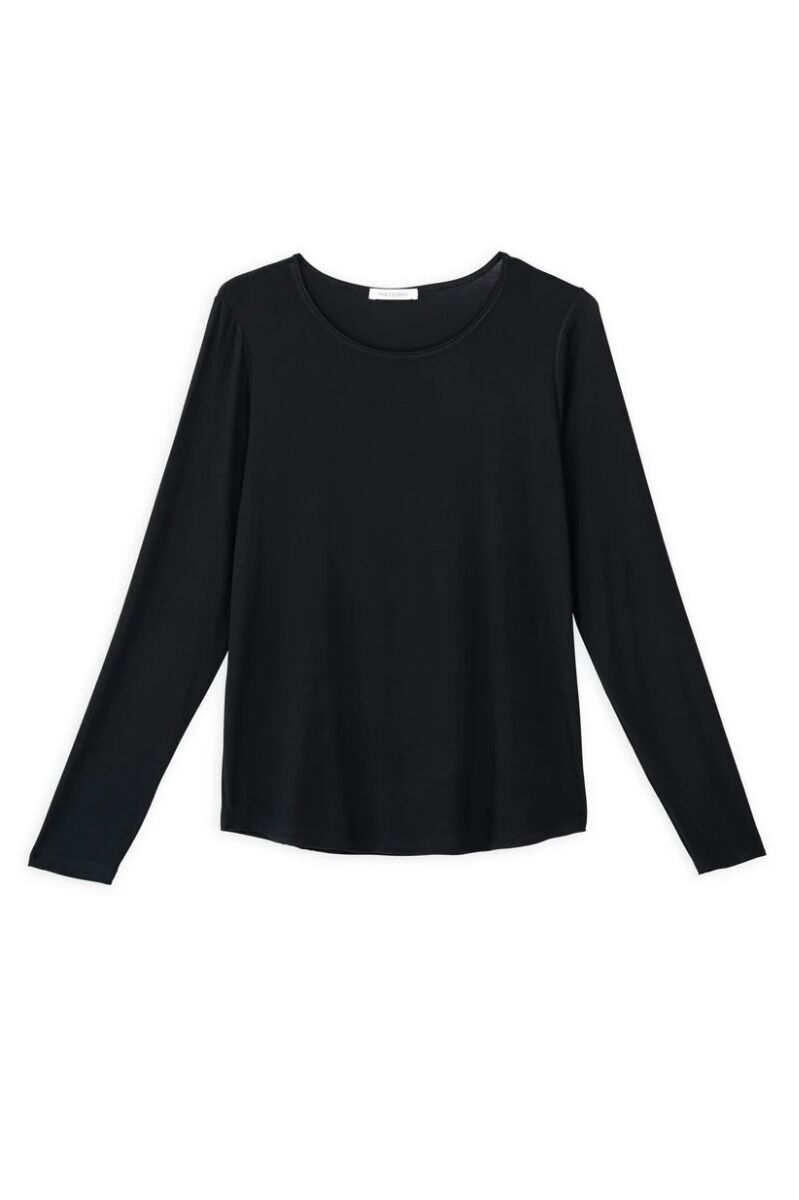 Philosophy Lyocell Jersey Round Neck Top BL12026 Μαύρο