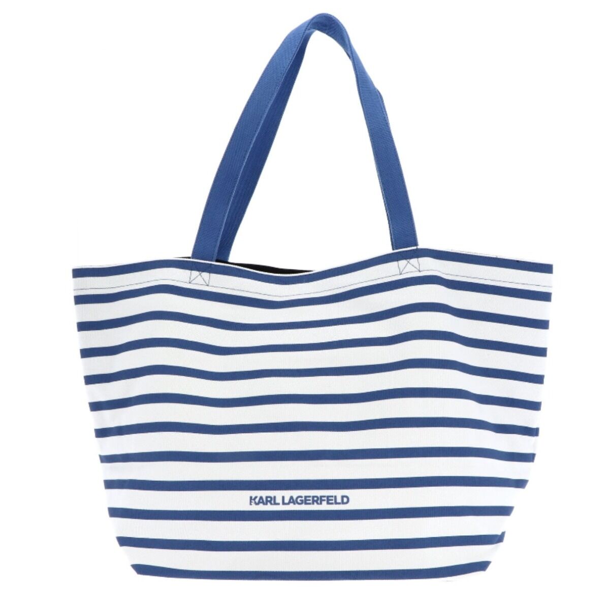 KARL LAGERFELD Ikon Print Stripe Shopper White And Blue Stripes A2W50025