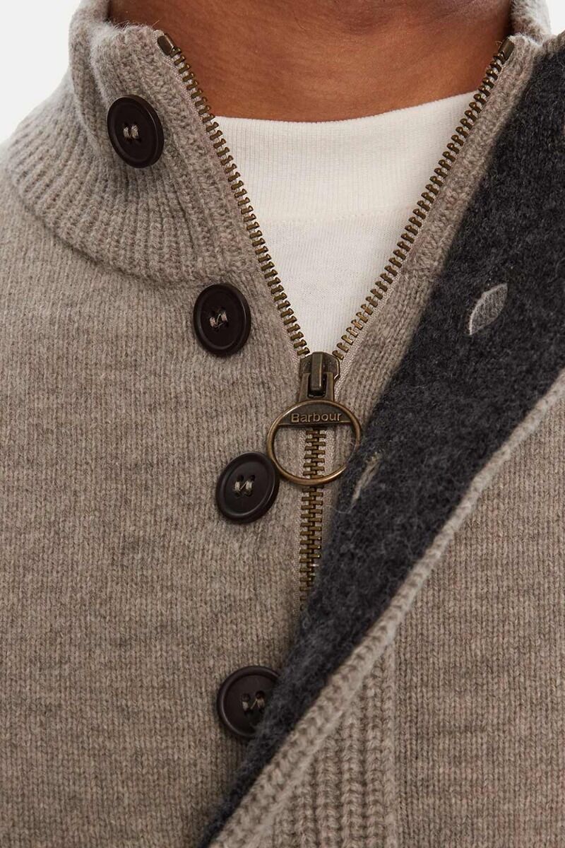 BARBOUR Πουλοβερ Essential Patch Half Zip Knitted Jum MKN0585ST51