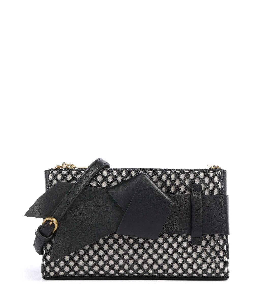 Ted Baker JEESIE Soft PU Bow Canvas Clutch Bag 280323 Μαύρο