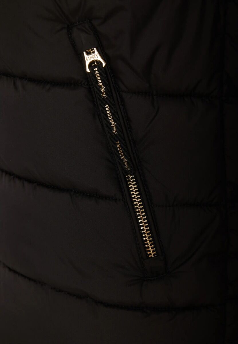 Funky Buddha Γυναικείο Καπιτονέ Puffer Μπουφάν με Αποσπώμενη Γούνα FBL010-100-01