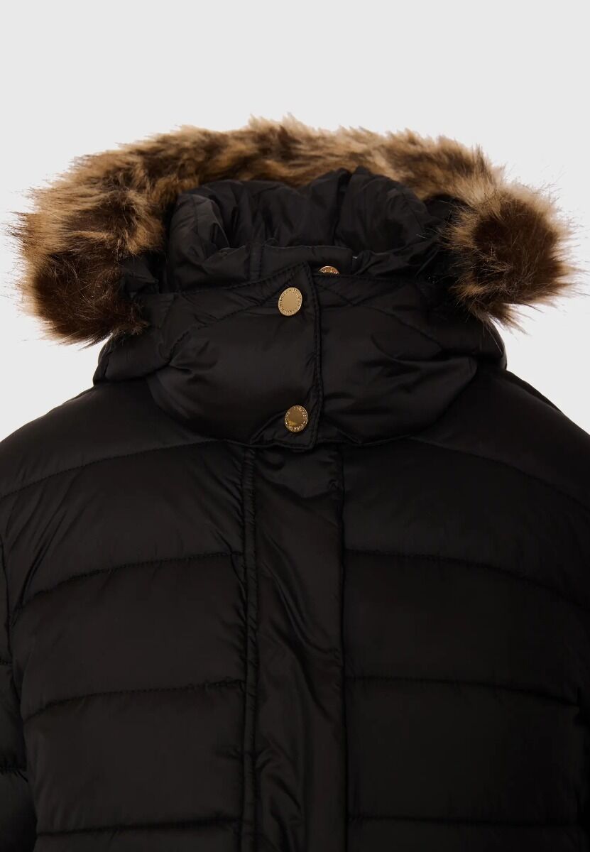 Funky Buddha Γυναικείο Καπιτονέ Puffer Μπουφάν με Αποσπώμενη Γούνα FBL010-100-01