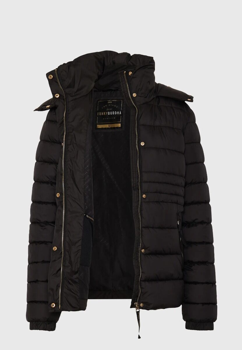 Funky Buddha Γυναικείο Καπιτονέ Puffer Μπουφάν με Αποσπώμενη Γούνα FBL010-100-01