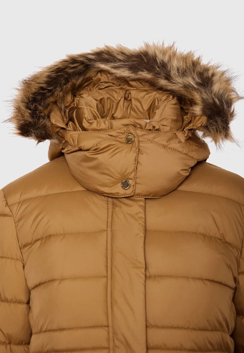 Funky Buddha Γυναικείο Καπιτονέ Puffer Μπουφάν με Αποσπώμενη Γούνα FBL010-100-01