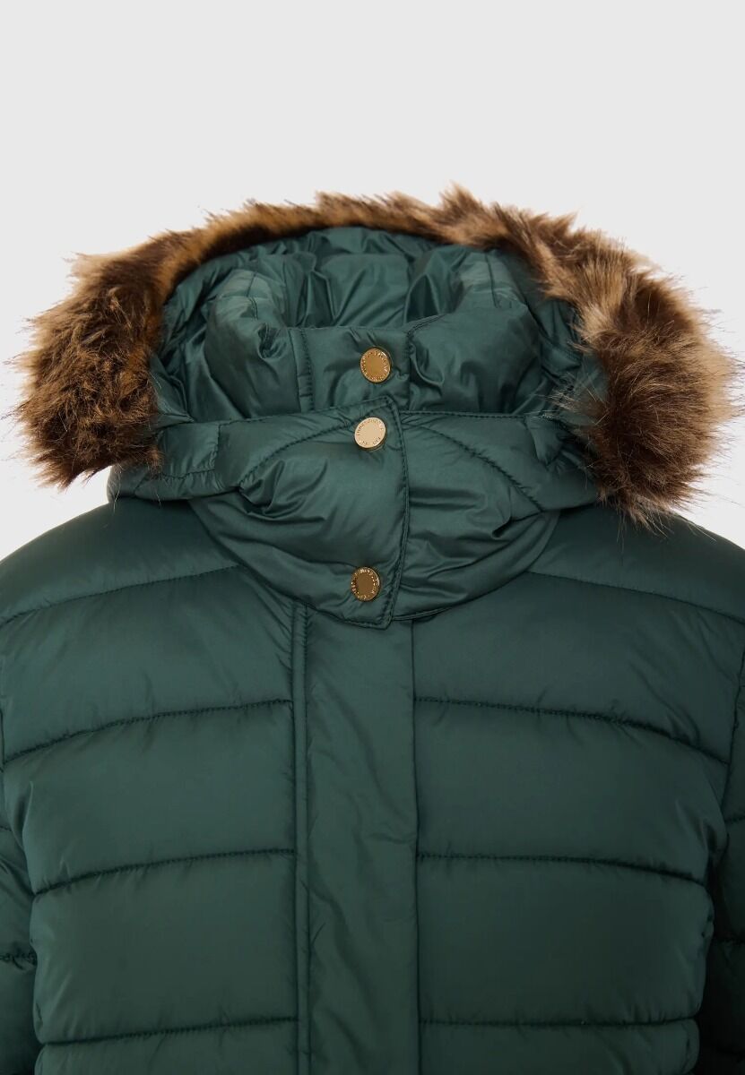 Funky Buddha Γυναικείο Καπιτονέ Puffer Μπουφάν με Αποσπώμενη Γούνα FBL010-100-01