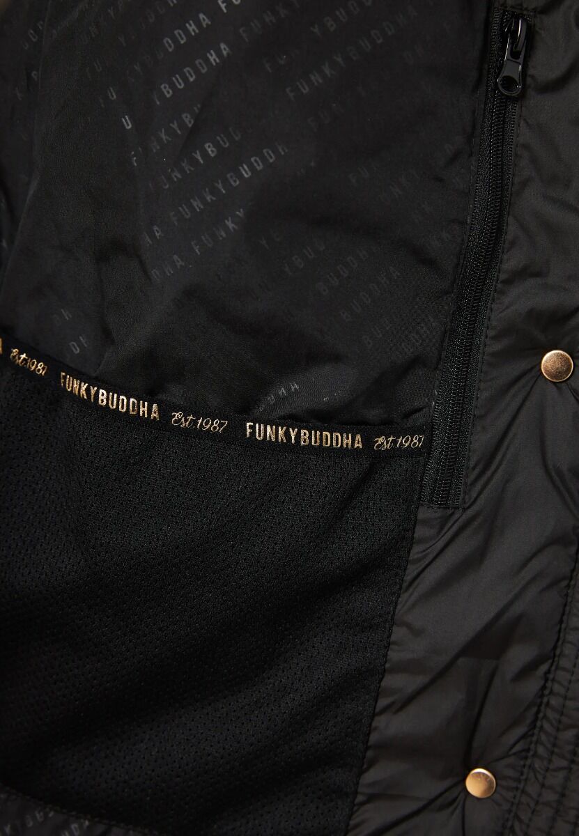 Funky Buddha Γυναικείο Αμάνικο Καπιτονέ Puffer Μπουφάν με Αποσπώμενη Γούνα FBL010-102-01