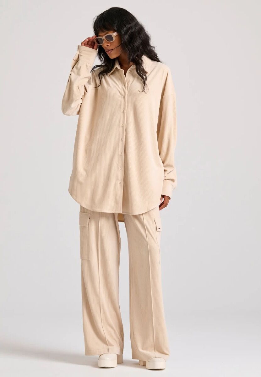 Funky Buddha Γυναικείο Oversized Βελουτέ Πουκάμισο FBL010-106-05