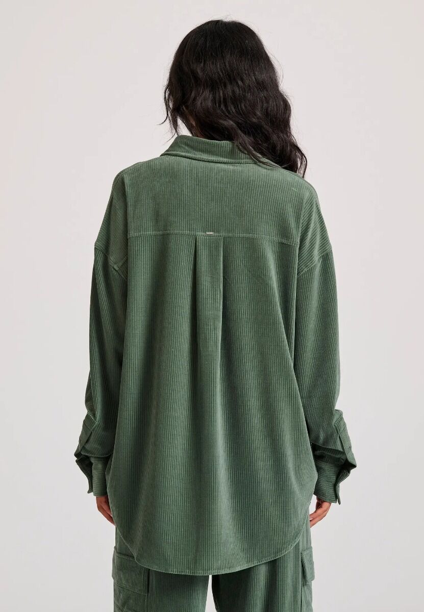 Funky Buddha Γυναικείο Oversized Βελουτέ Πουκάμισο FBL010-106-05