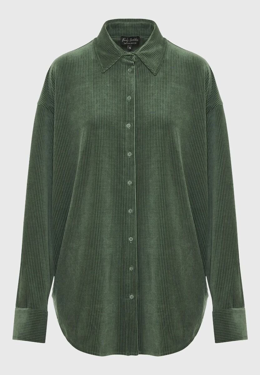 Funky Buddha Γυναικείο Oversized Βελουτέ Πουκάμισο FBL010-106-05