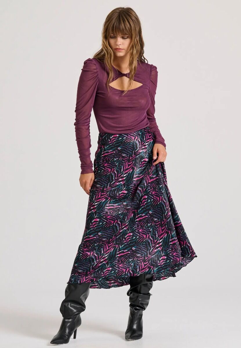 Funky Buddha Γυναικεία Midi Φούστα με All over Print FBL010-107-14