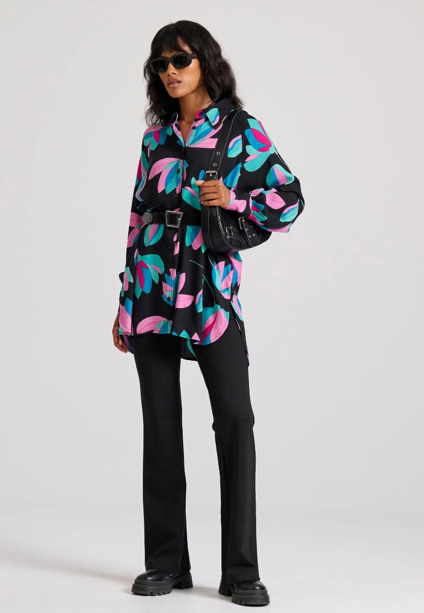 Funky Buddha Loose Fit Εμπριμέ Πουκαμίσα FBL010-109-05