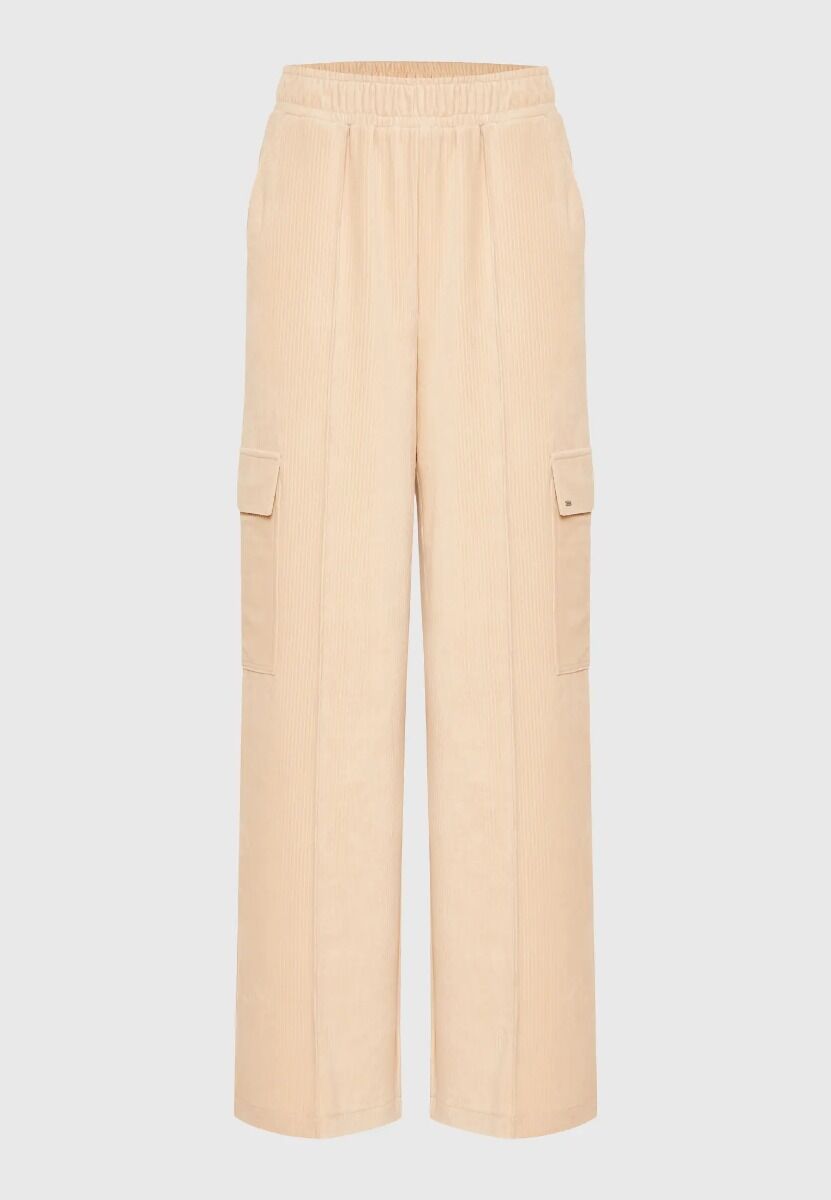 Funky Buddha Γυναικείο Wide Leg Cargo Βελουτέ Παντελόνι FBL010-117-02