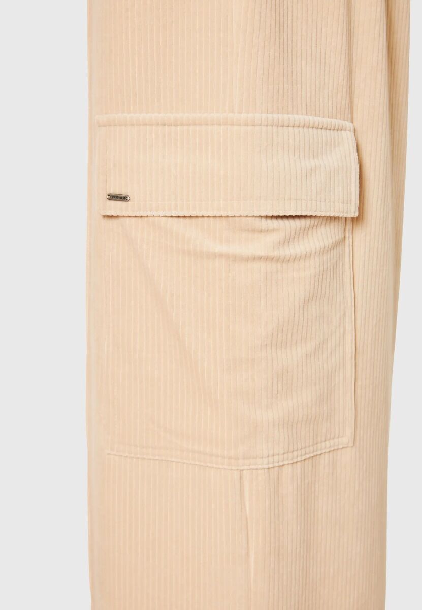 Funky Buddha Γυναικείο Wide Leg Cargo Βελουτέ Παντελόνι FBL010-117-02