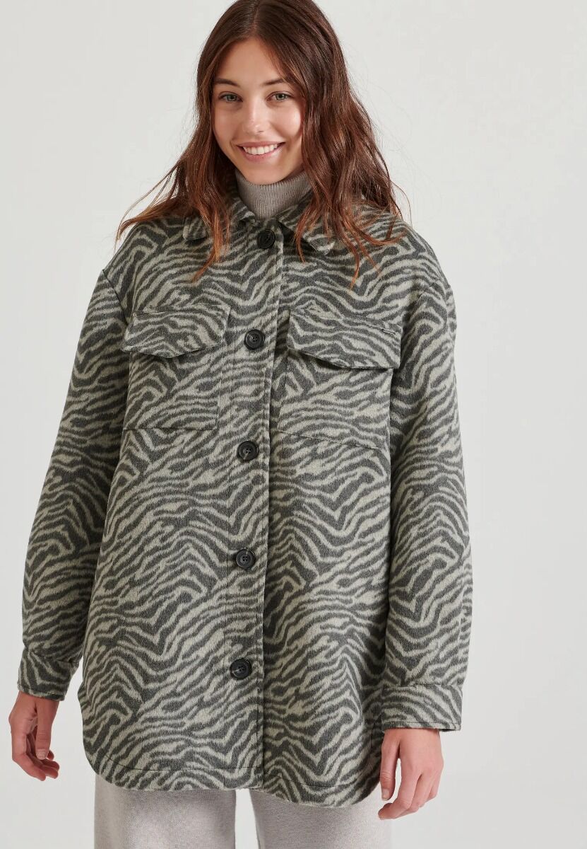 Funky Buddha Γυναικείο Oversized Casual Jacket Ζακάρ Ύφανση FBL010-118-01