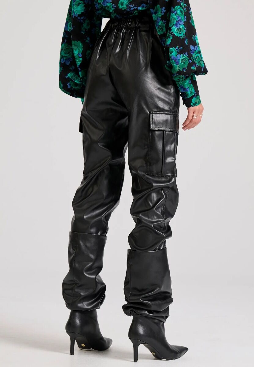 Funky Buddha Γυναικείο Cargo Παντελόνι Δερματίνη FBL010-119-02