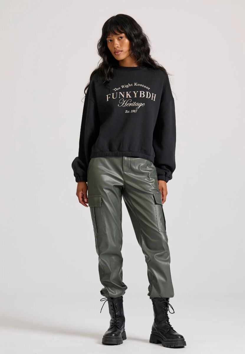 Funky Buddha Γυναικείο Cargo Παντελόνι Δερματίνη FBL010-119-02