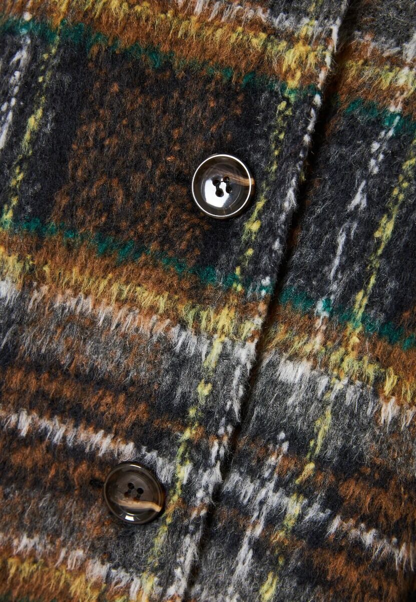 Funky Buddha Γυναικείο Wool Blend Καρό Παλτό FBL010-121-01