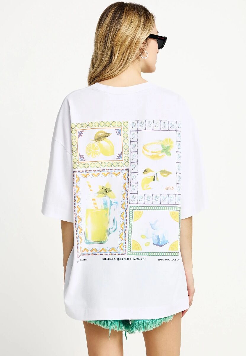 Funky Buddha Γυναικείο Βαμβακερό T-shirt με Τύπωμα στην Πλάτη FBL013-156-04
