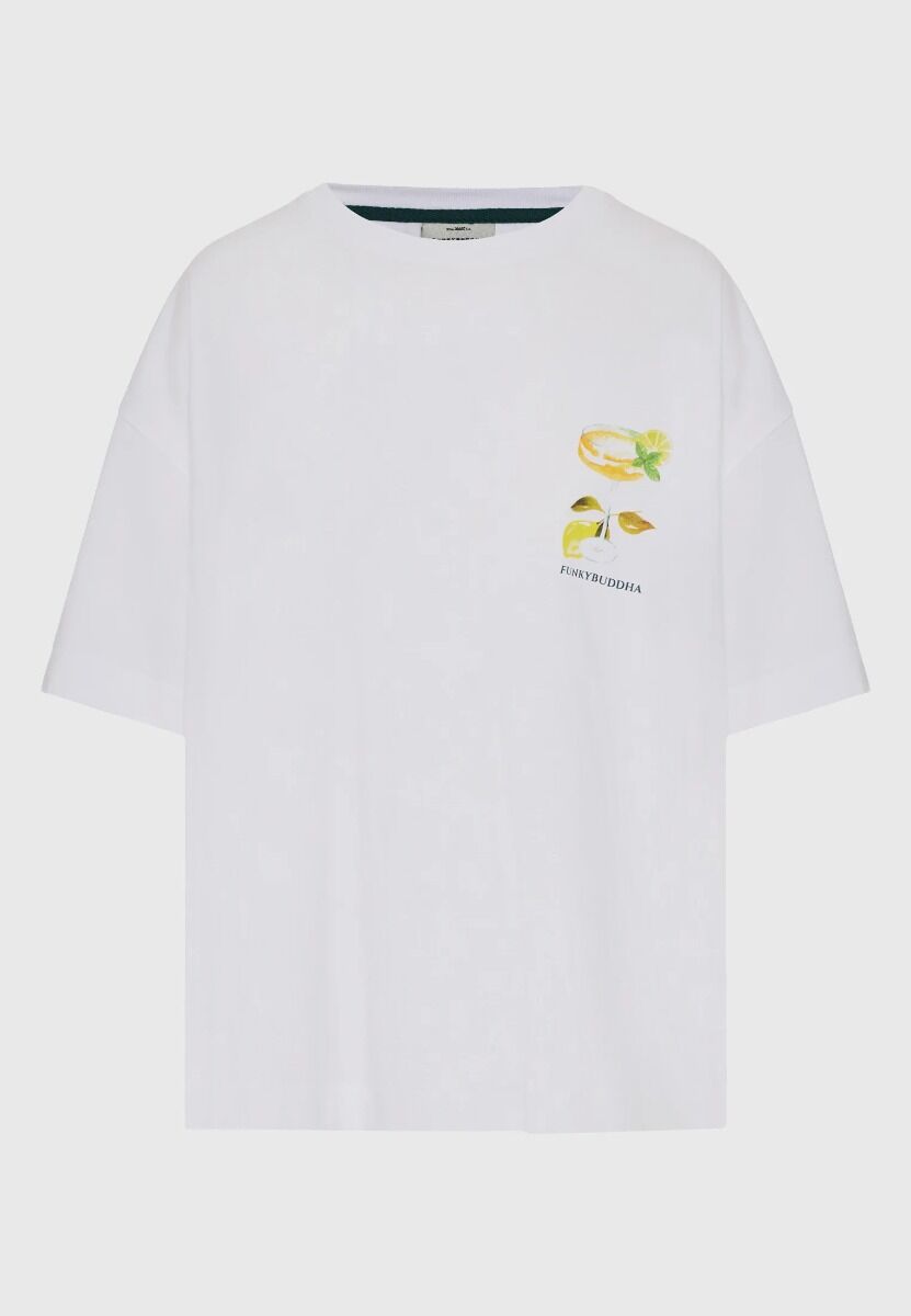 Funky Buddha Γυναικείο Βαμβακερό T-shirt με Τύπωμα στην Πλάτη FBL013-156-04