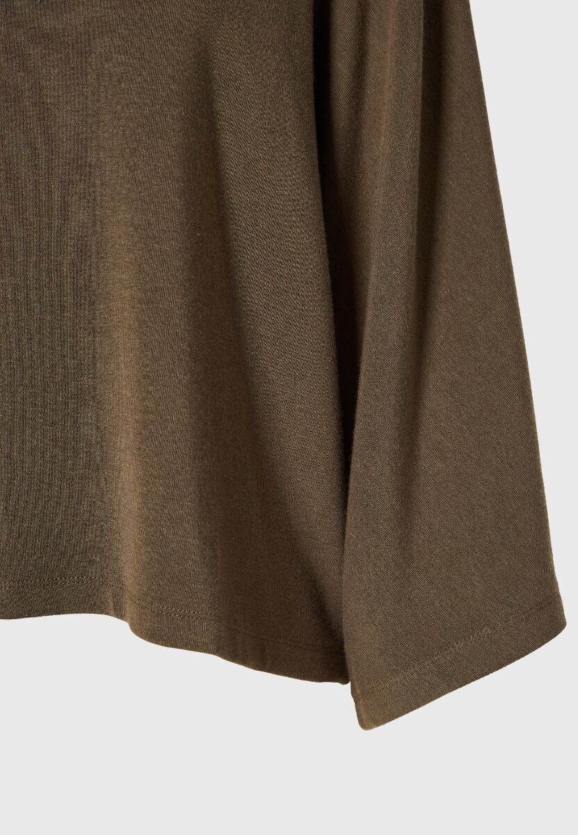 Funky Buddha Γυναικεία cropped μπλούζα με φαρδιά μανίκια FBL014-104-17