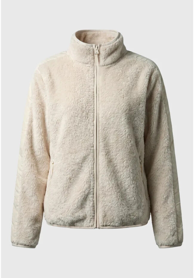 Funky Buddha Γυναικεία fleece ζακέτα relaxed fit FBL014-107-06 Μπέζ