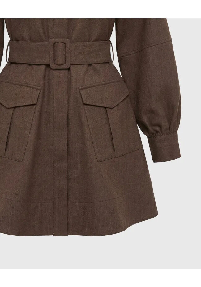 Funky Buddha Γυναικείο mini shirt dress utility με ζώνη FBL014-118-13