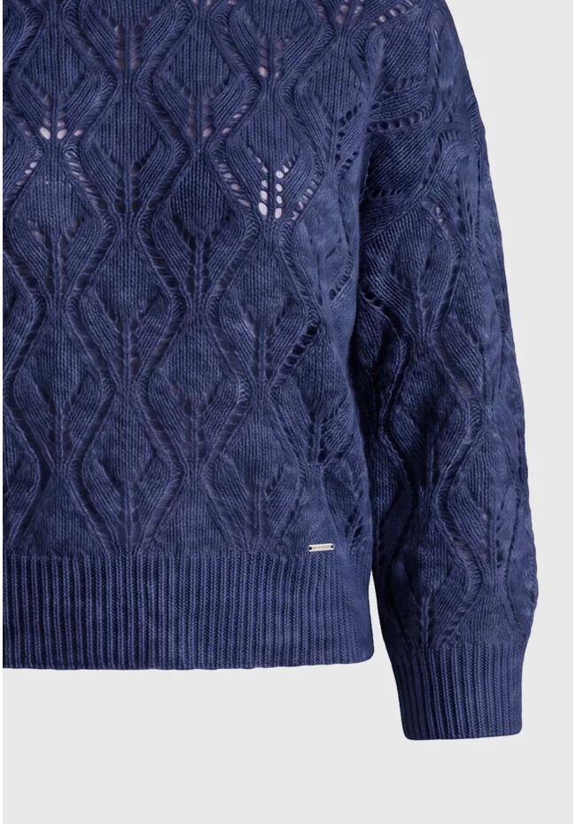Funky Buddha Relaxed fit πλεκτό πουλόβερ με διάτρητη πλέξη FBL014-124-09