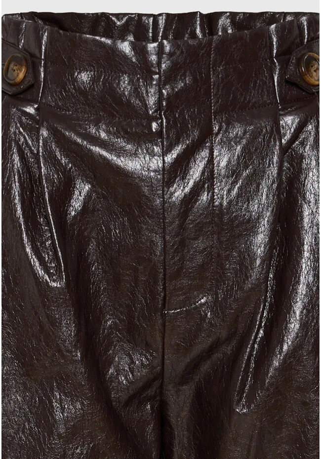 Funky Buddha Παντελόνι paperbag από τεχνητό δέρμα FBL014-127-02