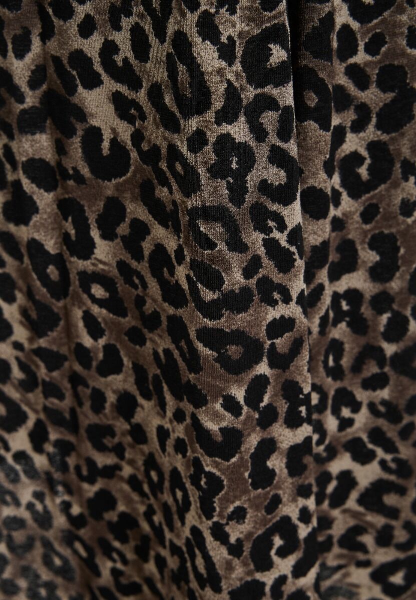 Funky Buddha Γυναικεία midi φούστα με λεοπάρ μοτίβο FBL014-128-14