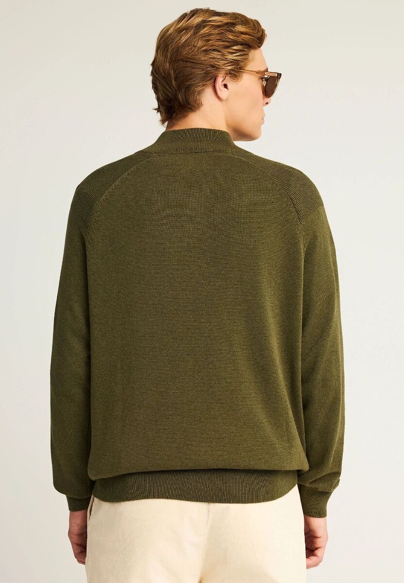 Funky Buddha Ανδρικό μονόχρωμο half-zip πλεκτό πουλόβερ FBM012-003-09