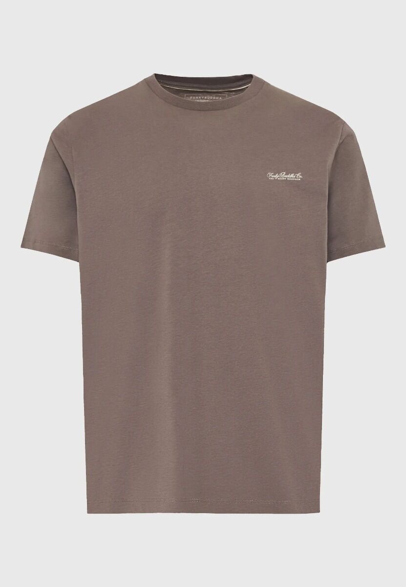 Funky Buddha Ανδρικό μονόχρωμο T-shirt - The basics collection FBM013-001-04