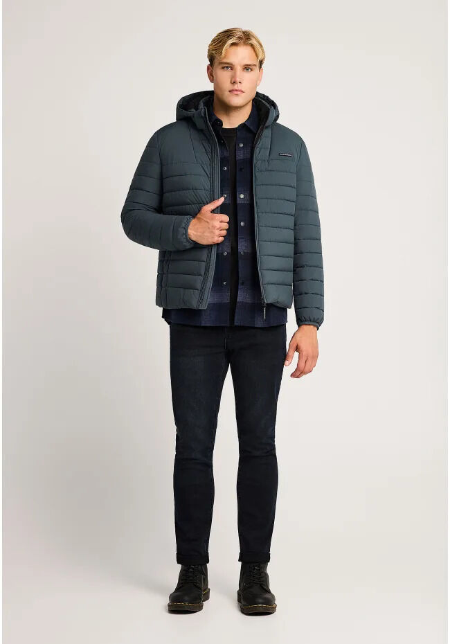 Funky Buddha Ανδρικό καπιτονέ μπουφάν traveller με κουκούλα FBM014-002-01