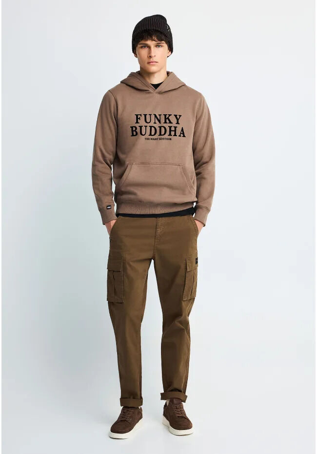 Funky Buddha Ανδρικό cargo παντελόνι mid-rise από ελαστικό βαμβάκι FBM014-002-02